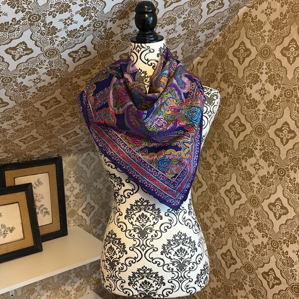 Vintage Paisley Silk Scarf